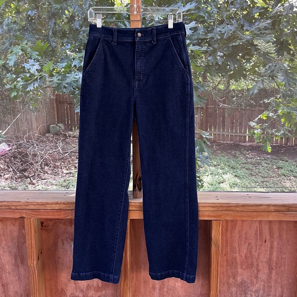 J. Crew Factory Women's Denim Trouser Pant Dark Wash Size 27